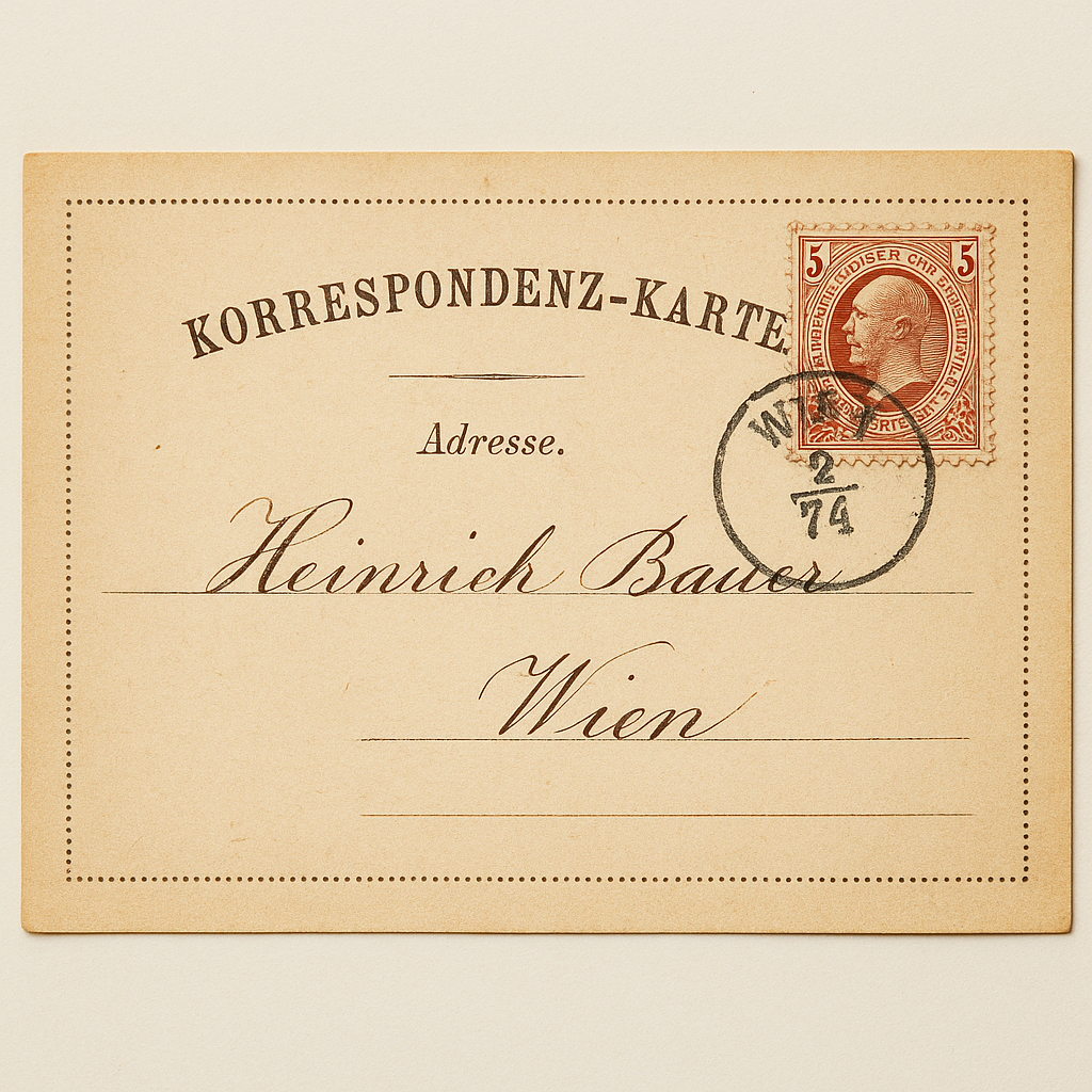 La toute première carte postale officielle de 1869 d'Autriche-Hongrie
